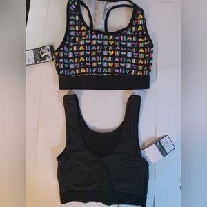 TakePride, TomboyX, Size XS, Racerback Bra & Black Compression Top
